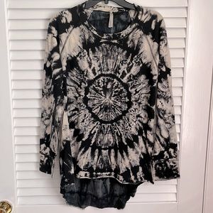 RARE Mona B Tie Dye Denim & Stretch Terry Shirt